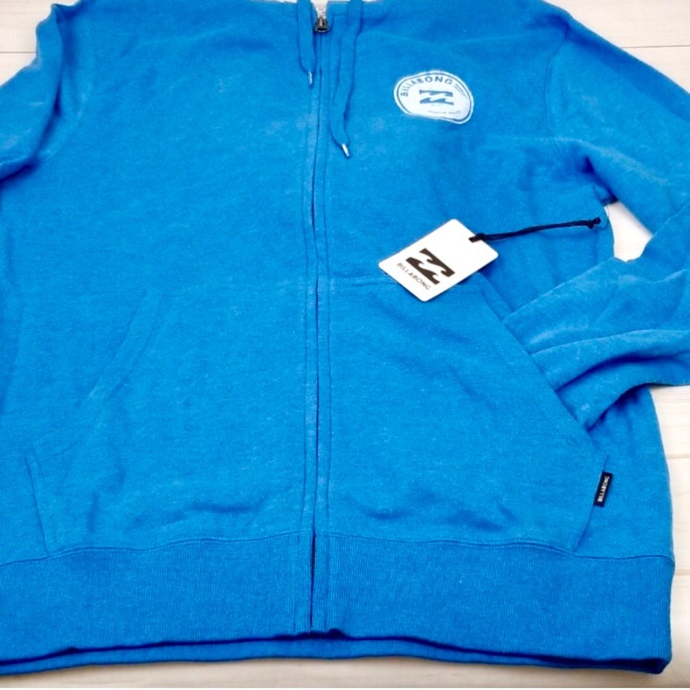 Billabong Zip-Up Hoodie. Blue. L. NWT.